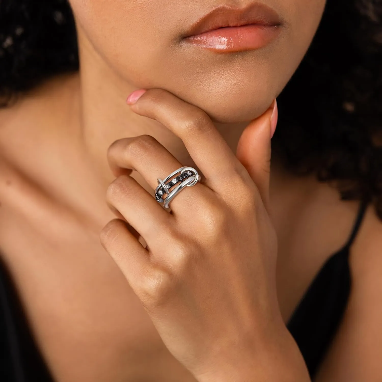 Gold Stackable Rings for Women, 14K Gold Plated Cubic Zirconia Rings, Silver Gold Multi Ring Mixed Metals Stackable Ring Set for Women Non Tarnish