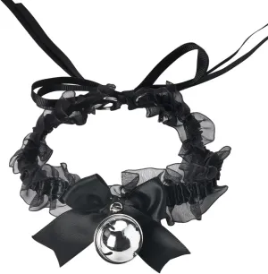 Gothic Choker Necklace with Bell Bow Chokers for Women Lace Bowknot Accessories for Costume Party Favors Adjustable