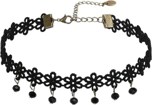 Gothic Collar, Choker Zirconianecklace Lace Flower Black Halloween Costume Accessories Anime Cosplay Stylish Gifts for Women