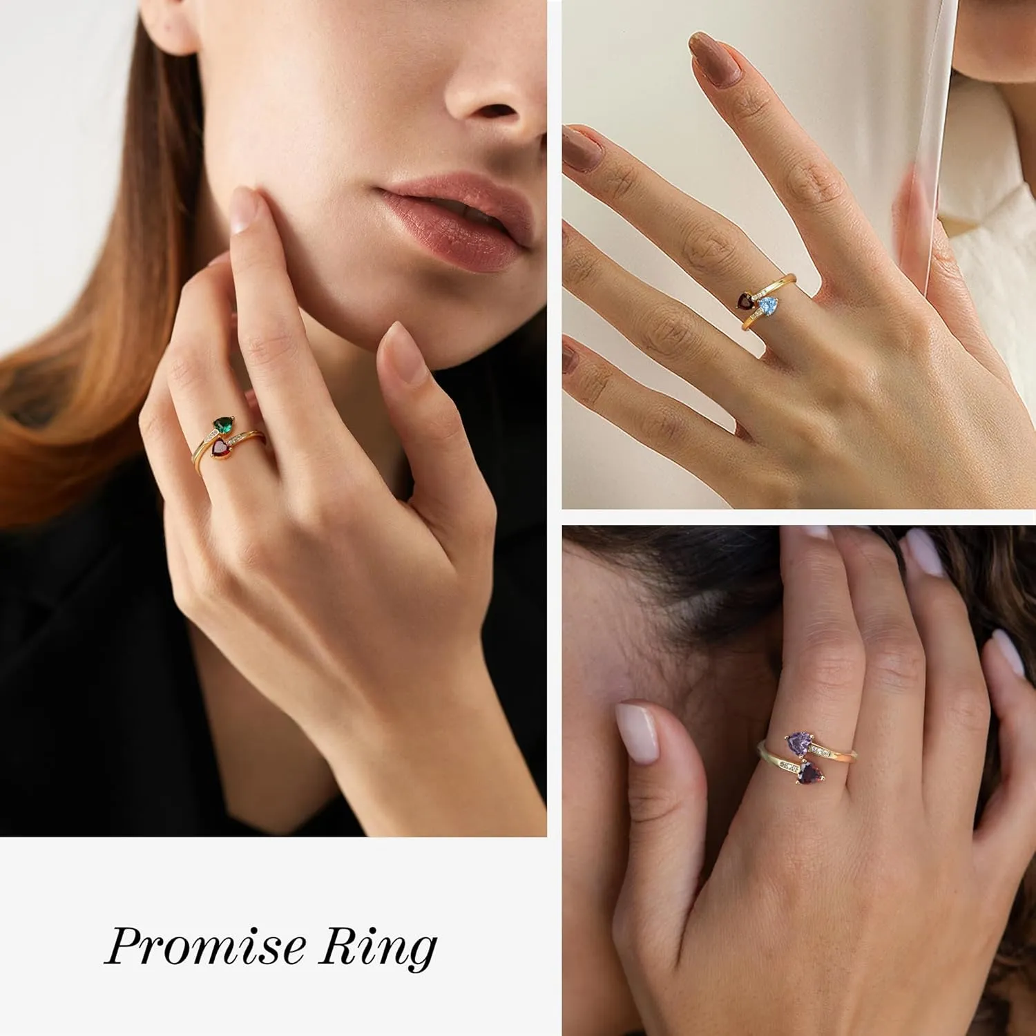 Graduation Gifts for Her Daughter Birthstone Rings for Women Birthday Gifts for Women Non Tarnish Gold Rings Adjustable 1-12 Birthstone Promise Ring Teens Stocking Stuffers Anniversary Wedding Jewelry