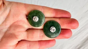 Guatemalan Jade Earrings. Guatemalan Jade & Sterling Silver. 1091