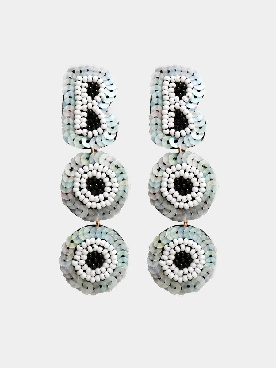 Halloween Sequin BOO Letter Earrings MSE00161