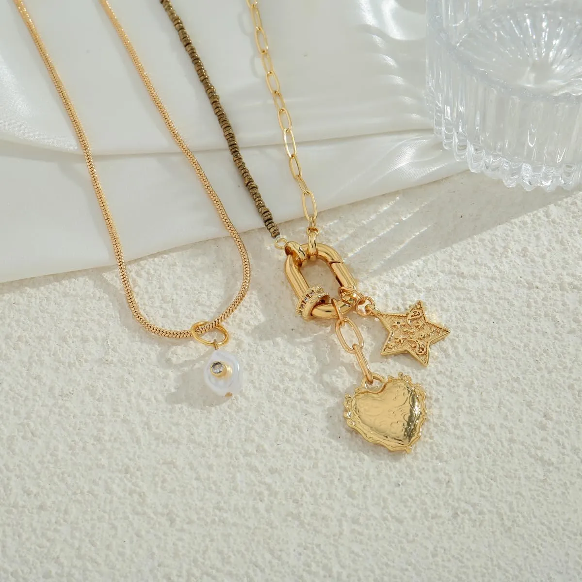 Heart Necklaces for Women, Gold Heart Pendant Necklace Chunky Gold Chain for Gifts on Birthday Holidays