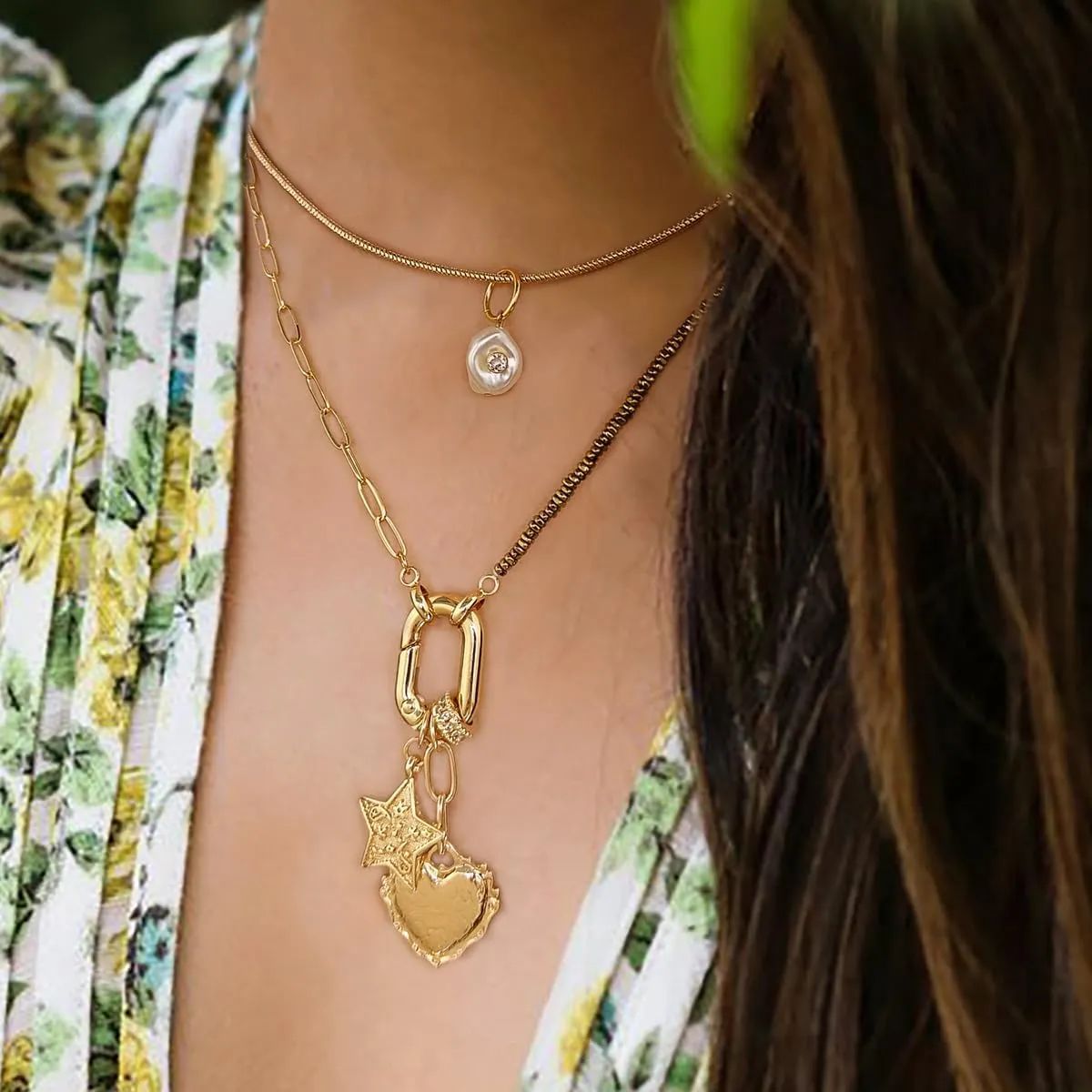 Heart Necklaces for Women, Gold Heart Pendant Necklace Chunky Gold Chain for Gifts on Birthday Holidays