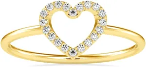 Heart Shaped Daily Wear Ring in 14k White/Yellow/Rose Gold Studded with Brilliant Round Natural Diamond | Couple Promise Ring | Love Diamond ring for Women | Wedding Ring for Her (0.07 Cttw, IJ-SI)
