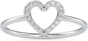 Heart Shaped Daily Wear Ring in 18k White/Yellow/Rose Gold Studded with Brilliant Round Natural Diamond | Couple Promise Ring | Love Diamond ring for Women | Wedding Ring for Her (0.07 Cttw, IJ-SI)