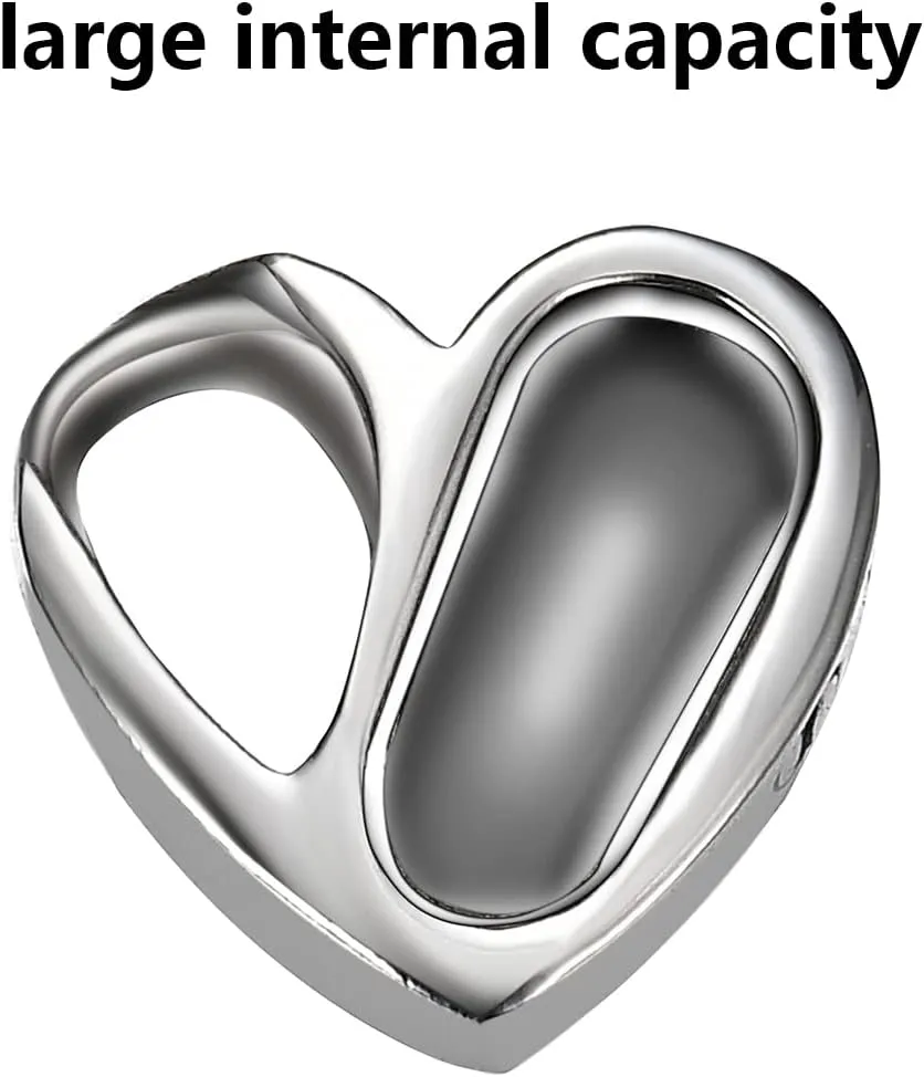 Heart Urn Necklace for Ashes Cremation Jewelry Forever in My Heart Engraved Stainless Steel Keepsake Waterproof Memorial Pendant for loved One with Filling Kit