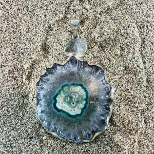 Herkimer Diamond & Geode Grande Pendant