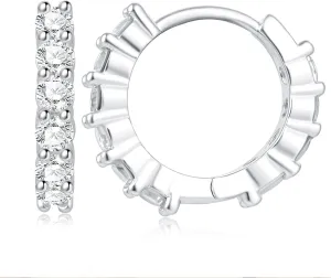 High-Carbon Small Hopp Earrings 18K Gold Plated Huggie Earrings with 925 Sterling Silver Post for Women Men