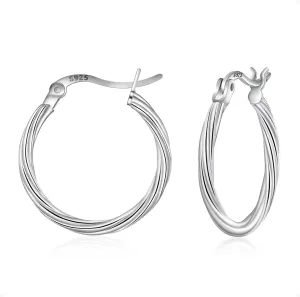 Hoop Earrings For Women 925 Sterling Silver Earrings Lightweight Silver Hoop Earring For Women Small Hoops Earrings Twisted Hoop Earrings 20 MM