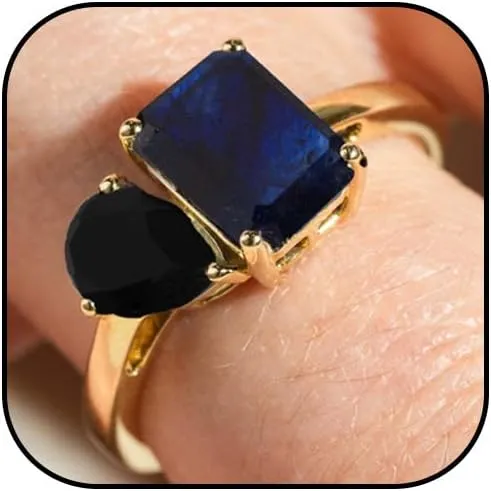 HUASAI Gold Birthstone Rings for Women Non Tarnish 14K Gold Plated 2 Birthstone Ring Toi Et Moi Ring Dainty Birthstone Stackable Rings Birthday Gifts for Women