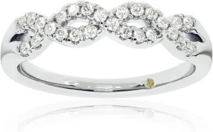 Infinity Diamond Rings for Women | Solid 10K White and Yellow Gold Lab Grown Diamond Wedding Band and Diamond Anniversary Ring | 1/4-1/2 Carat Certified GH VS/SI Diamond Ring