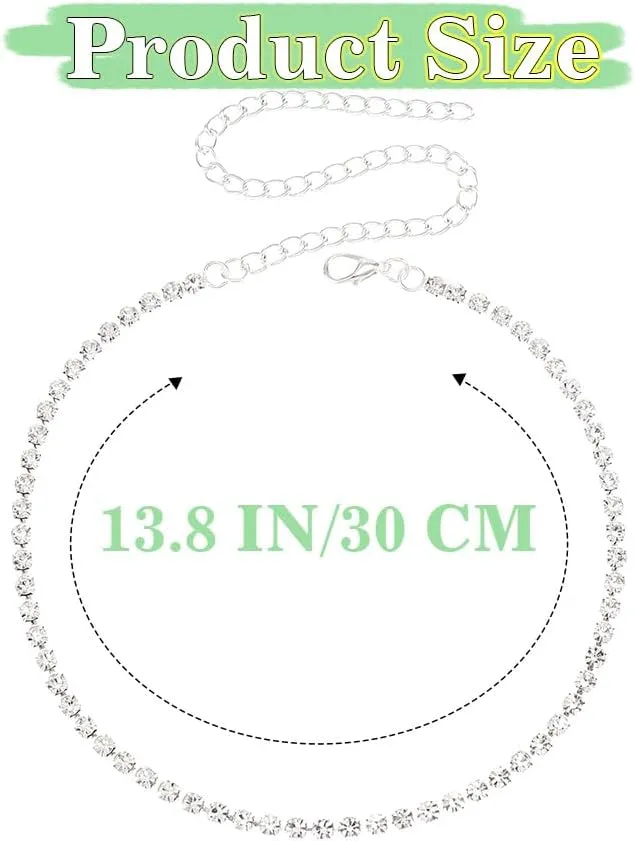 JAKAWIN Diamond Choker Necklace Silver Rhinestone Chokers Jewelry for Women