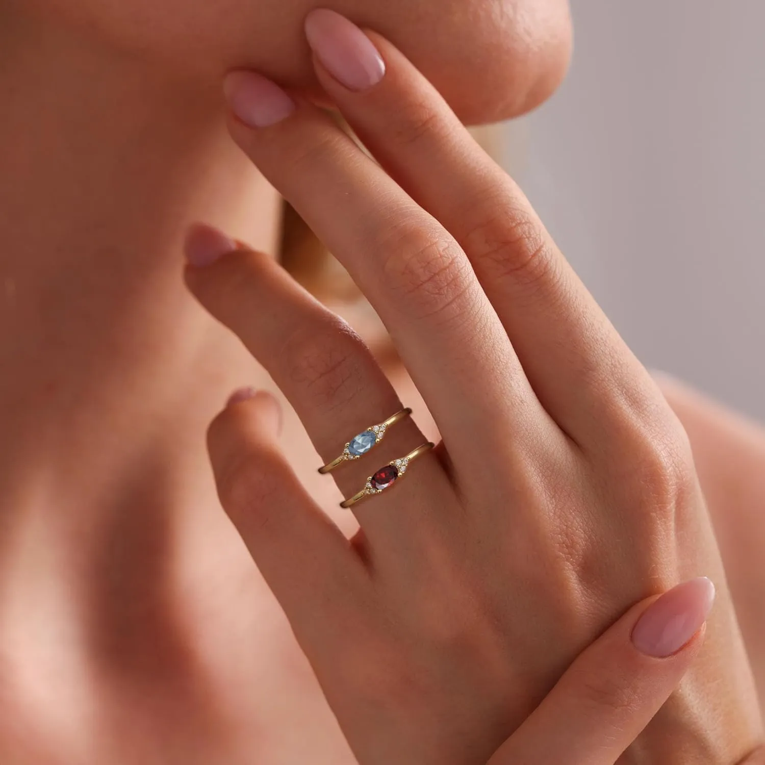 JSJOY Mothers Day Jewelry Gifts Birthstone Rings for Women Diamond Emerald Rings Birthday Gifts