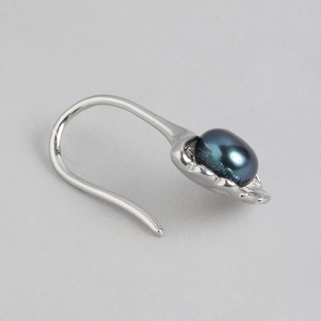 Jubilant Shell and Pearl Drop 925 Silver Earrings