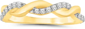 La Joya 1/4-1/2 CT TW Certified Lab Grown Intertwined Diamond Ring Bands | Solid 10k White Gold Twisted Vine Inspired Diamond Wedding Band | Sparkling GH VS/SI Diamond Ring for Women