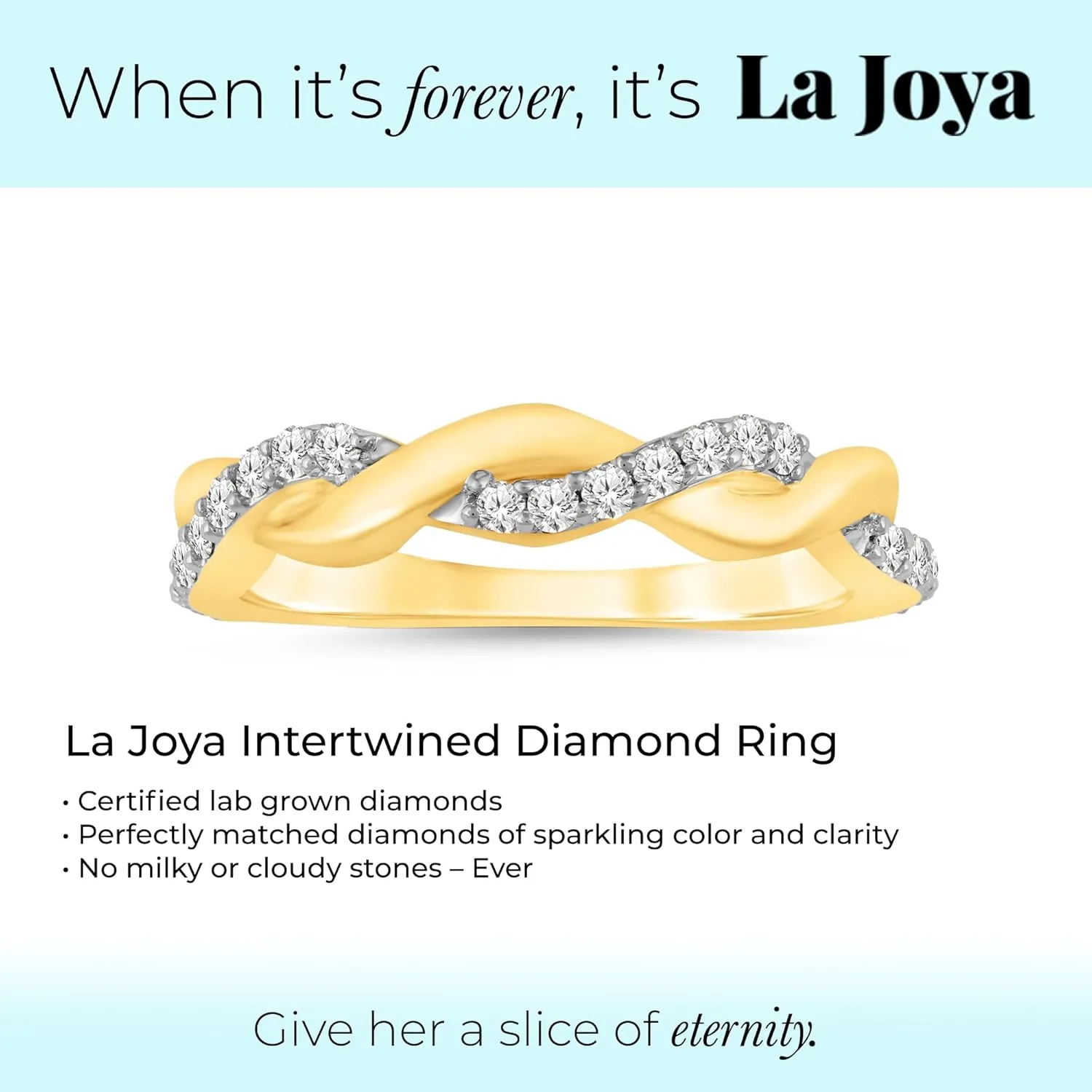 La Joya 1/4-1/2 CT TW Certified Lab Grown Intertwined Diamond Ring Bands | Solid 10k White Gold Twisted Vine Inspired Diamond Wedding Band | Sparkling GH VS/SI Diamond Ring for Women