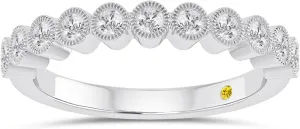 Lab Grown Diamond Wedding Bands for Women | 10K White and Yellow Gold 1/4-1/2 CTTW Certified Diamond Anniversary RIng and Stackable Bands | Variety of Designs to Choose From