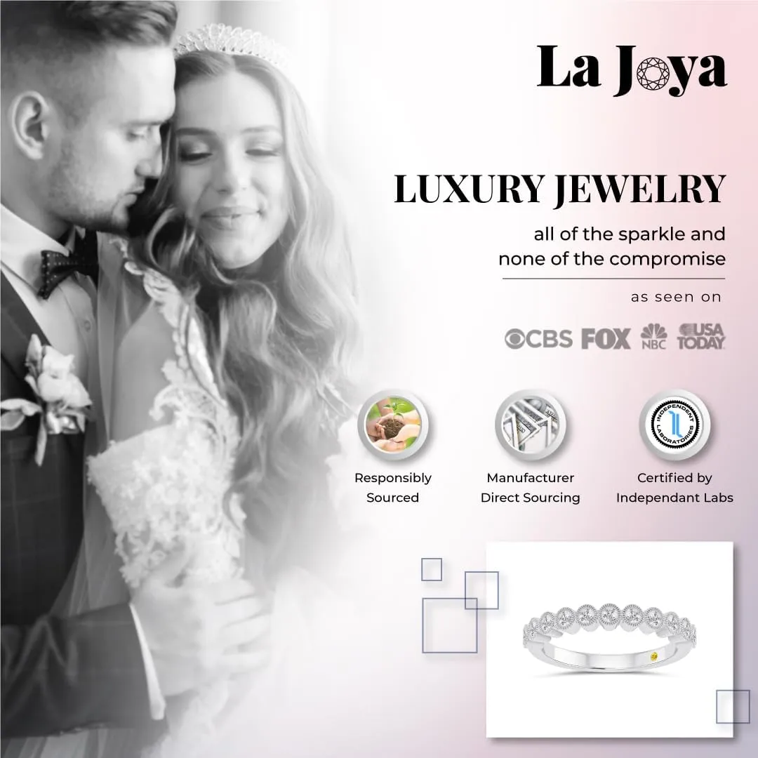 Lab Grown Diamond Wedding Bands for Women | 10K White and Yellow Gold 1/4-1/2 CTTW Certified Diamond Anniversary RIng and Stackable Bands | Variety of Designs to Choose From