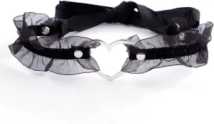 Lace Choker Necklace for Women Heart Bowknot Gothic Punk Choker Collar Charm Jewelry Accessories Birthday Gifts