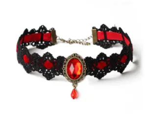 Lace Choker with Teardrop Stone