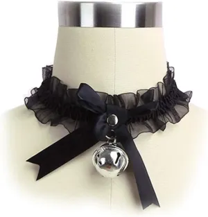 Lace Handmade Cosplay Choker Lolita Kitty Bell Collar Women Bow Choker Necklace