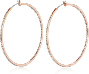 Large Hoop Earrings for Women Rhinestone Crystal Big Circle Hoops Stud Earrings Bridal Wedding Jewelry