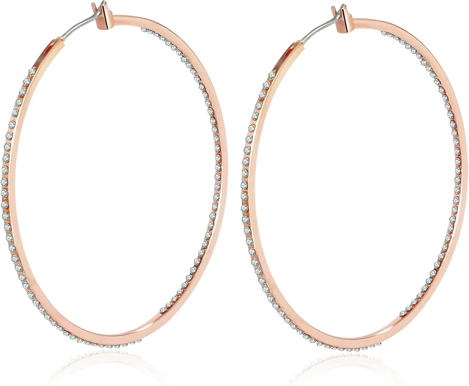 Large Hoop Earrings for Women Rhinestone Crystal Big Circle Hoops Stud Earrings Bridal Wedding Jewelry