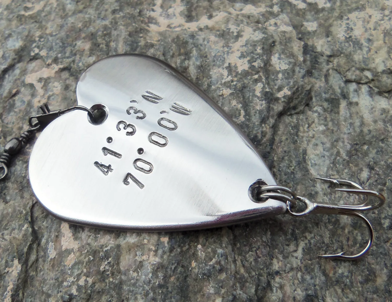 Latitude and Longitude Coordinates Gift for Wedding Day Husband Fishing Lure GPS Coordinates Navigational Sign Directional Location We Met