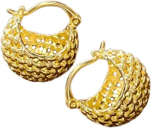 LIFKOME Women's Fashion Hoop Earrings Minimalist Metal Hollow-out Ball Earrings Unique Ear Hoops Stylish Jewelry
