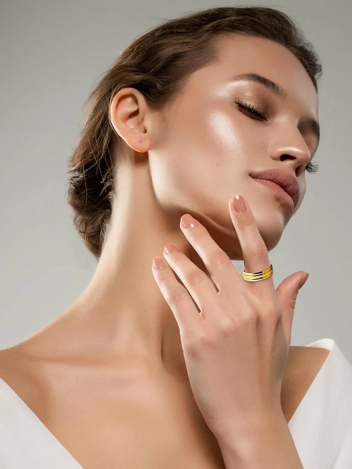 Long tiantian Gold Rings for Women Non Tarnish Stocking Stuffers for Women Stackable Rings for Women Gifts Trendy Stuff Adjustable Rhinestone Knuckle Rings Set Jewelry Christmas Gifts