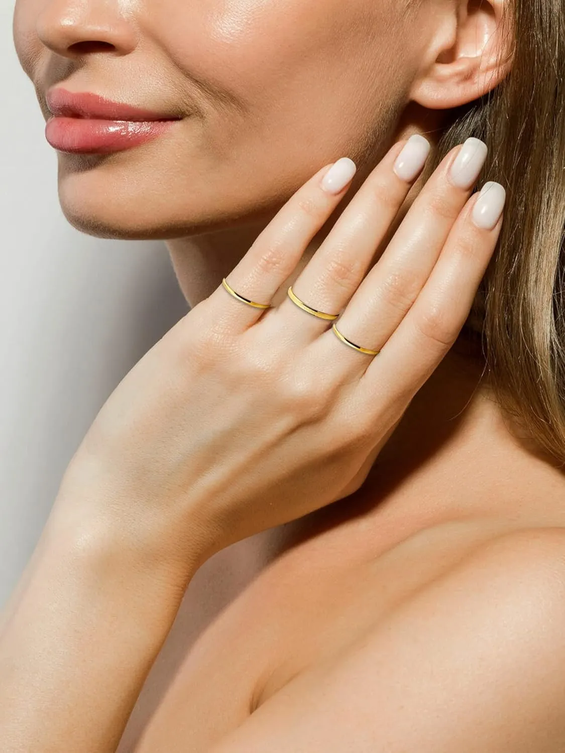 Long tiantian Gold Rings for Women Non Tarnish Stocking Stuffers for Women Stackable Rings for Women Gifts Trendy Stuff Adjustable Rhinestone Knuckle Rings Set Jewelry Christmas Gifts