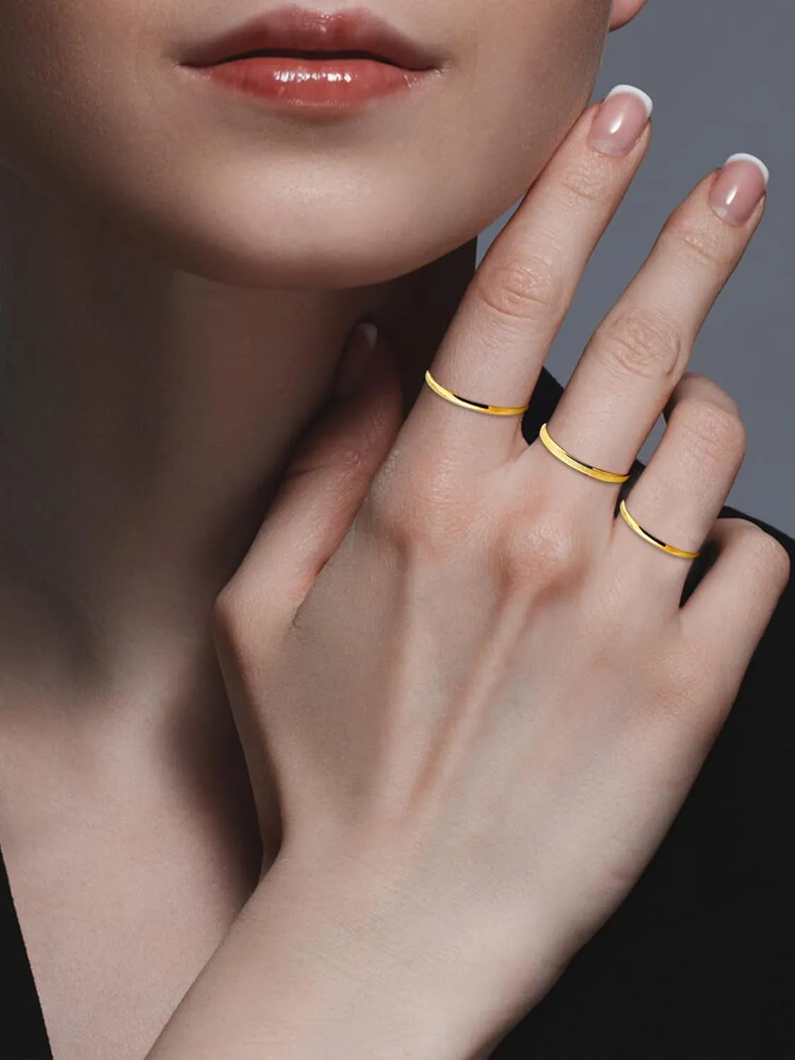 Long tiantian Gold Rings for Women Non Tarnish Stocking Stuffers for Women Stackable Rings for Women Gifts Trendy Stuff Adjustable Rhinestone Knuckle Rings Set Jewelry Christmas Gifts