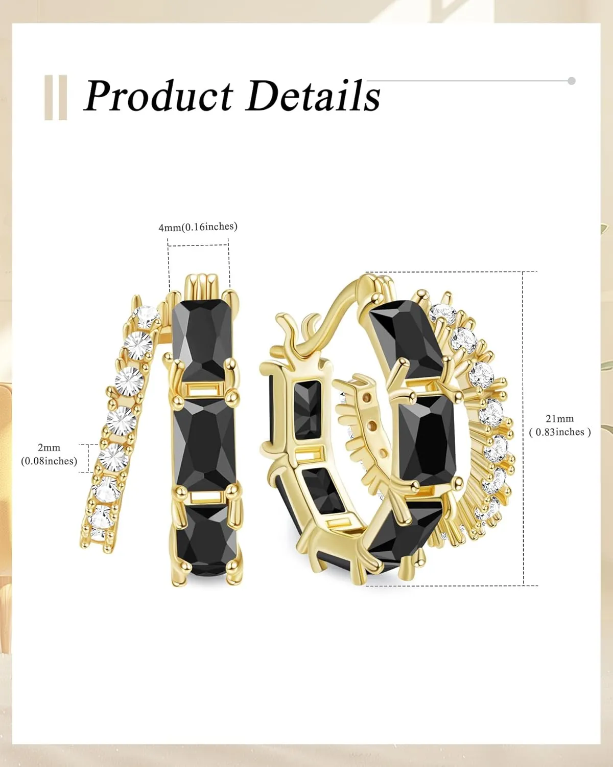 Lourny Double Hoop Crystal Earrings for Women,18K Gold/Silver Plated Illusion Huggie Cubic Zirconia Hoop Earrings Jewelry Gifts