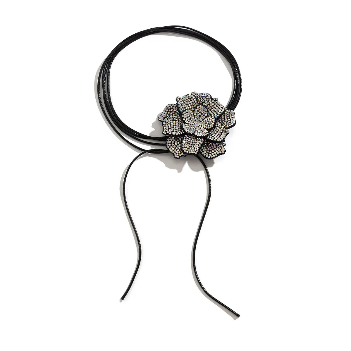 Luxury Shiny Rhinestone Flower Choker