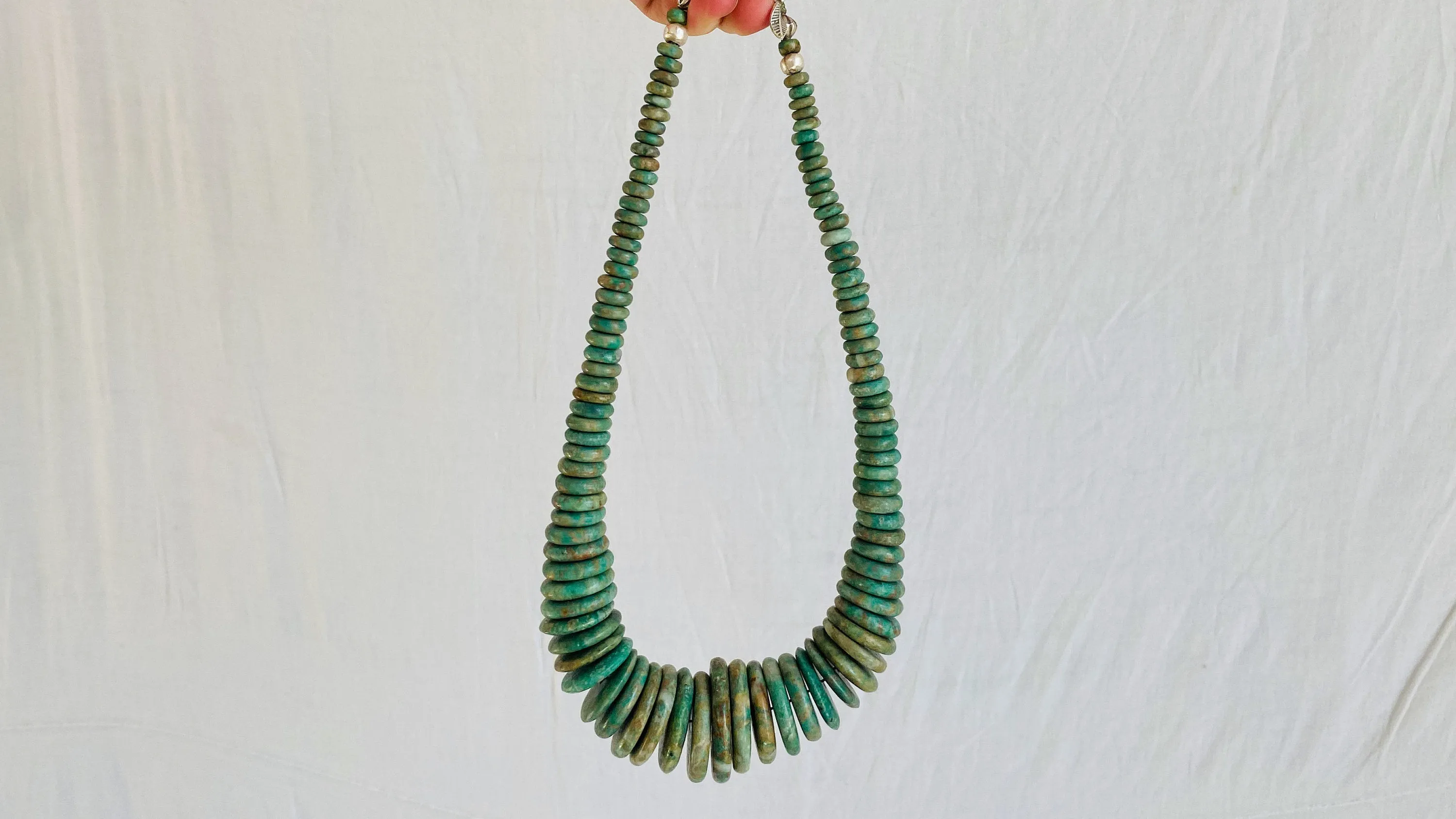 Mayan Guatemalita Jade Graduated Disks Choker Necklace. 0045