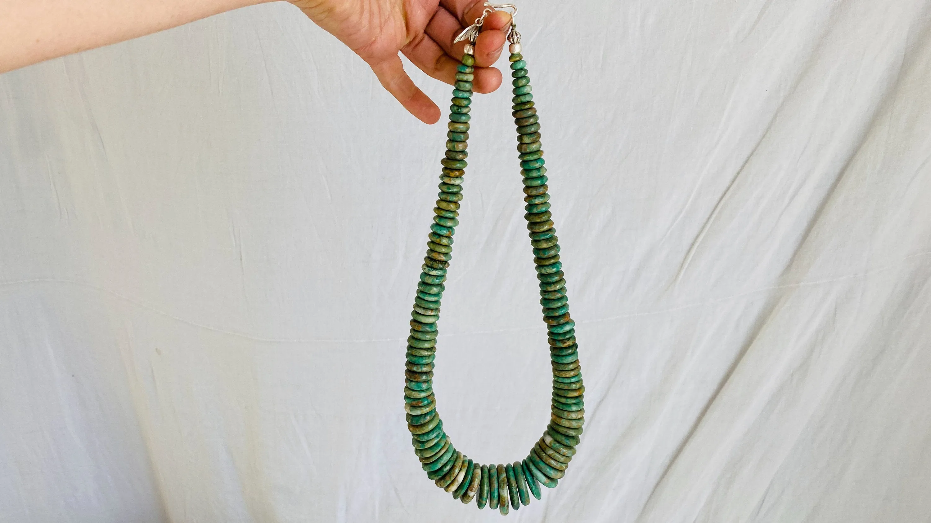 Mayan Guatemalita Jade Graduated Disks Choker Necklace. 0108