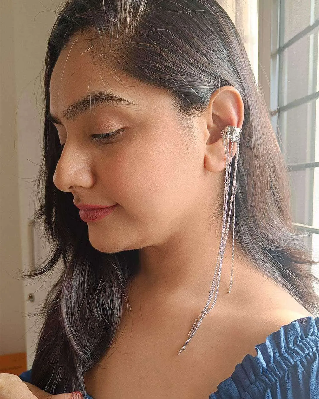 Medha Shankr In Long Tassel Earcuff