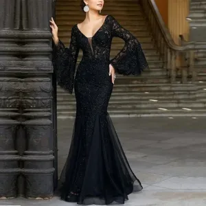 Medieval Wicca Black Lace Dress