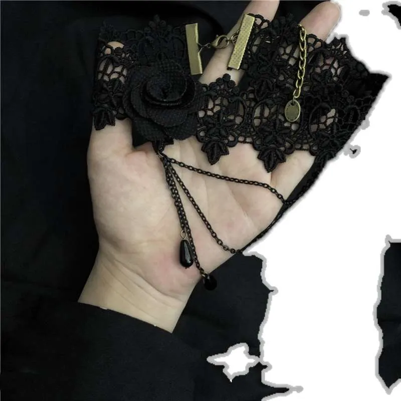 Midnight Rose - Lace Tassel Choker Necklace by The Nevermore