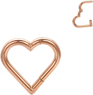 Mini Heart Hoop Earrings Unisex Titanium Nose Ring Hypoallergenic Helix Septum Ring Tragus Cartilage Stainless Steel Hoop Earrings Piercing Jewelry??Rose Gold 1Pcs, Single??