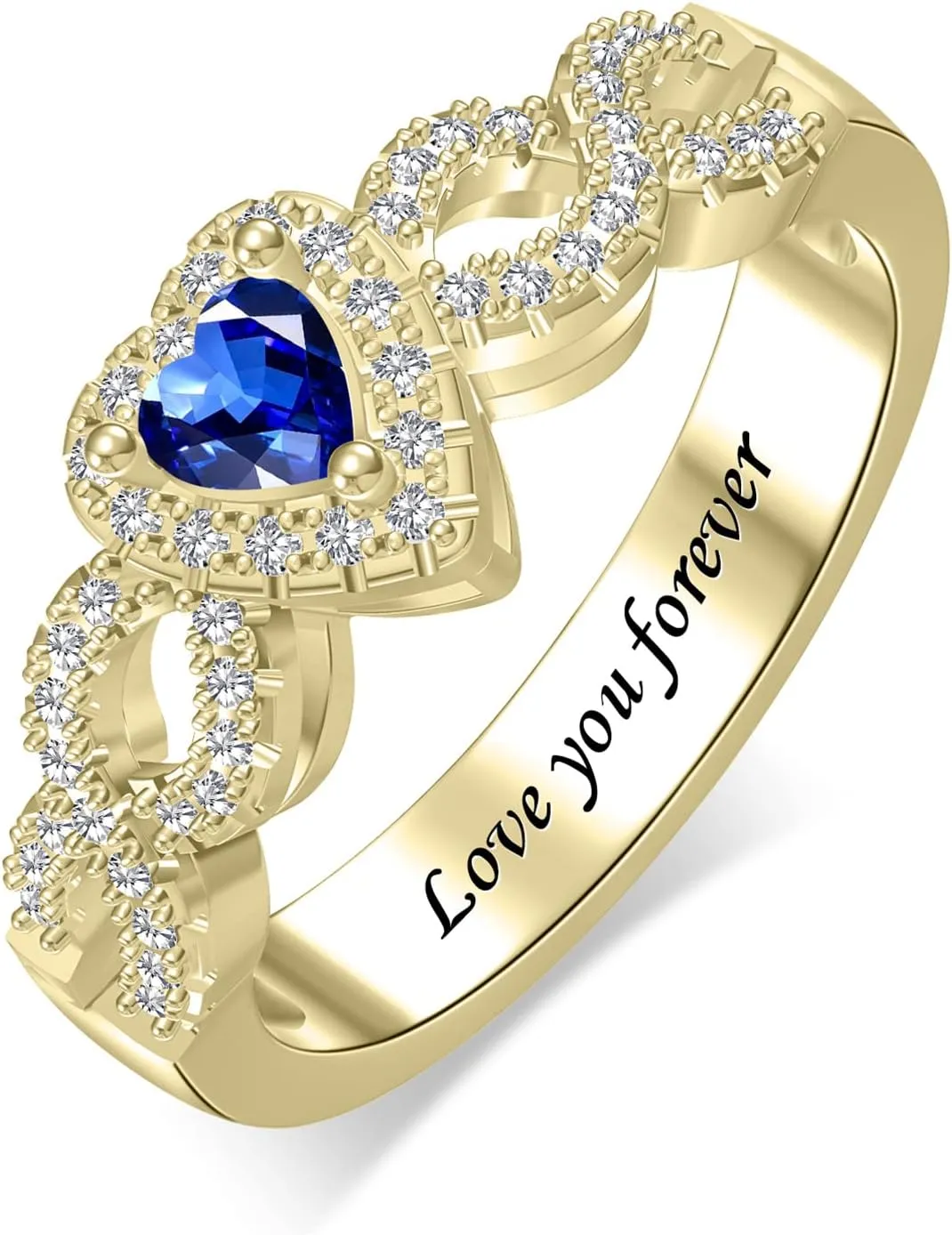 MissNaNa Personalized Birthstone Rings for Women Heart Rings Promise Rings for Her Couple Rings Personalized Gifts for Women Wife Lover Mothers Grandma Mom Daughter