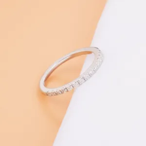 Moissanite Stackable Engagement Rings Eternity Promise Wedding Ring D Color VVS1 925 Sterling Silver Bridal Rings for Women Men