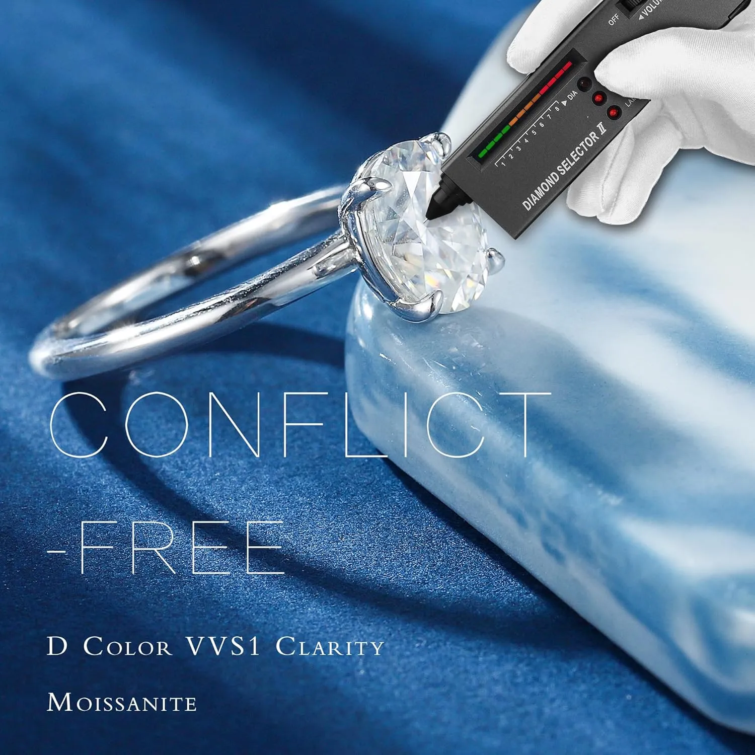 MOOSEA 2ct Oval Moissanite Rings for Women, D Color VVS1 Clarity Lab Created Diamond Rings 14K White Gold Filled 4 Claw Moissanite Engagement Rings for Women Wedding Rings Anniversary Jewelry Gifts