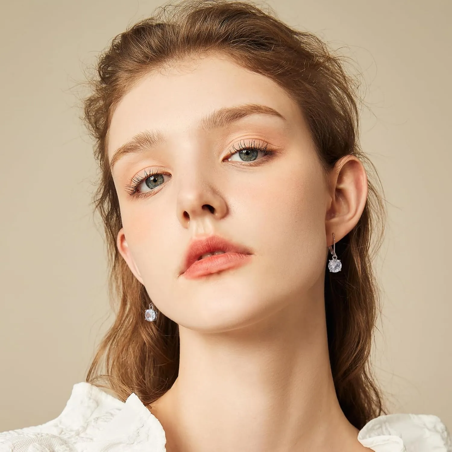 Multicolor Crystal Dangle Earrings and Studs for Women 925 Silver Hypoallergenic Dangle Earrings Leverback Earring
