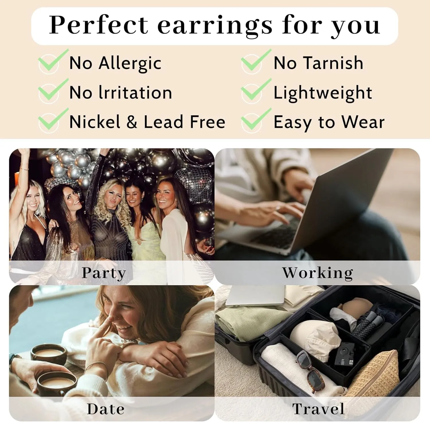 PABBEU Silver Hoop Earrings for Women Oval Hypoallergenic 925 Sterling Silver Hoop Earrings Lightwieght Large Hoops Earring for Women Trendy