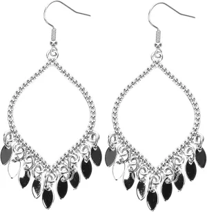 PartyKindom 1Pair Large Teardrop Chandelier Earrings for Women Dangle Earrings Lightweight Boho Jewelry for Festivals Birthdays and Special Occasions