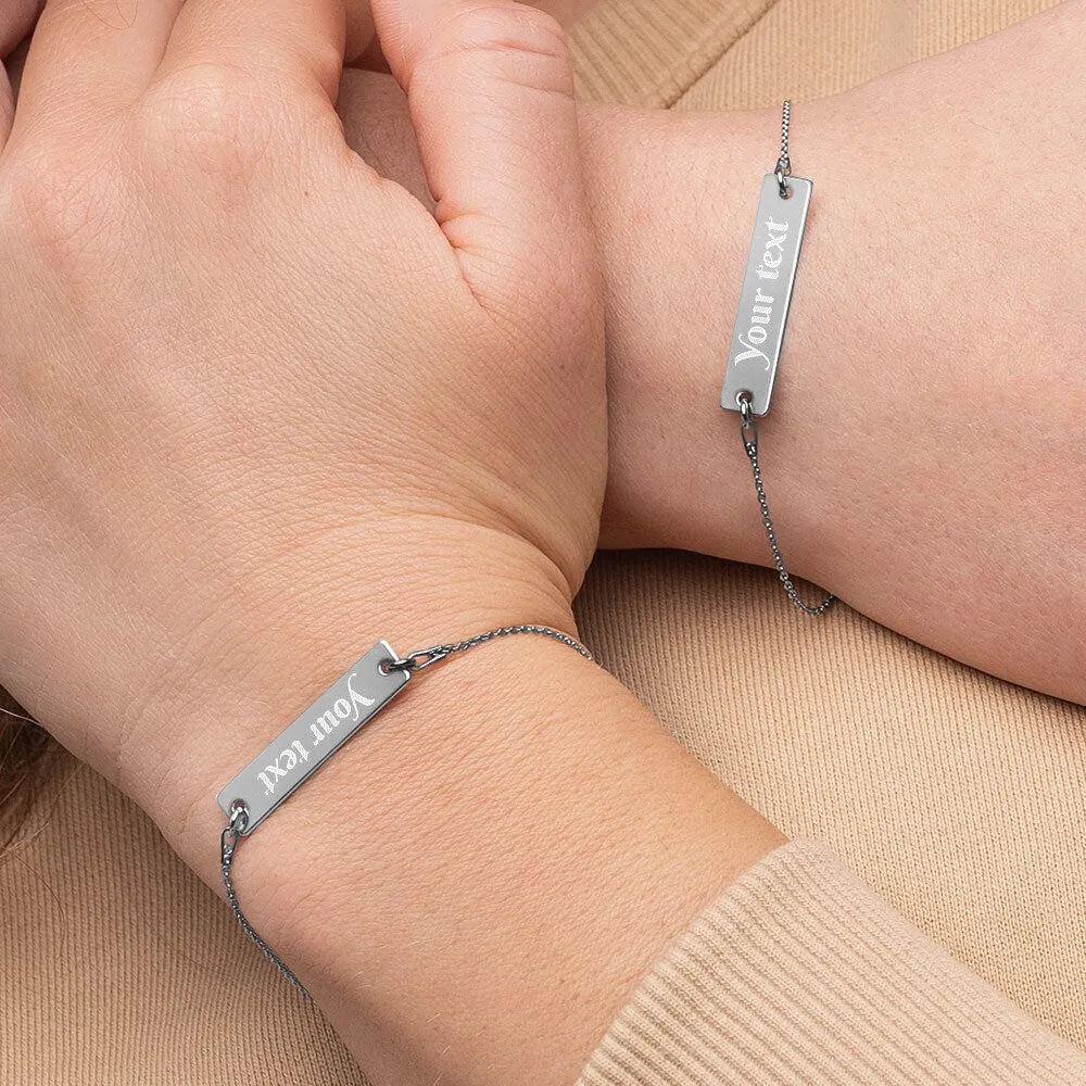 Personalized Engraved Silver Bar Bracelet-Sterling Silver,Valentine&#39;s Day gift,Birthday gift,Mother&#39;s Day Gift,gifts for her,gifts for Aunt