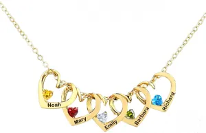 Personalized Heart Name Birthstone Necklace For Mom Grandma, Personalized Custom Name Necklaces for Women, S925 Sterling Silver Heart Name Necklace for Women Mothers Day Gifts 2025
