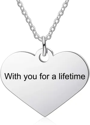 Personalized Photo Necklace Custom Picture Photo Hearts Name Engraved Pendants Memorial Pendant for Women Girlfriend (Style 12)